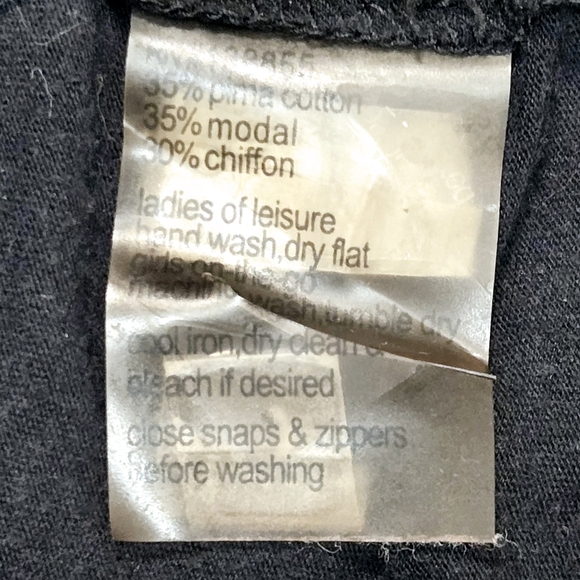 Talia Hancock Black Short Sleeve T-shirt Top Sheer Back Shark Bite - Picture 5 of 5